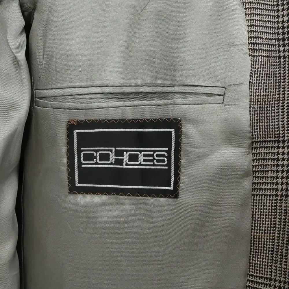 Chaps Ralph Lauren Sport Coat Mens 42L Gray Glen Plaid Jacket Blazer Vintage